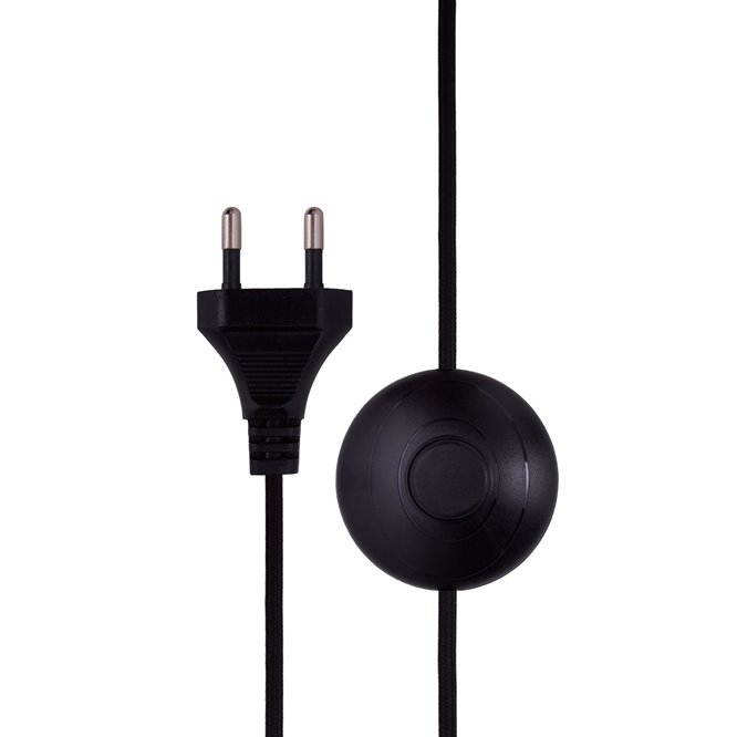 Lampa stojąca ceramiczna czarna boucle Florian kabel
